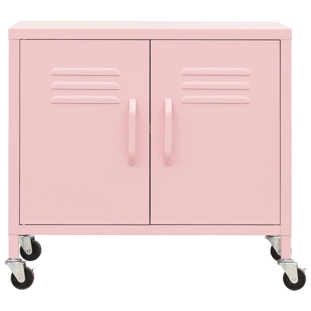 Storage Cabinet Pink 60x35x56 cm Steel
